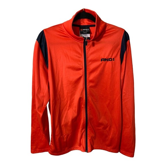 And1 Other - AND1 Jacket Mens Medium Orange/Navy Basketball Warm up NWOT